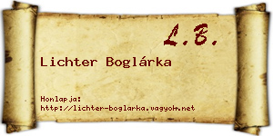 Lichter Boglárka névjegykártya
